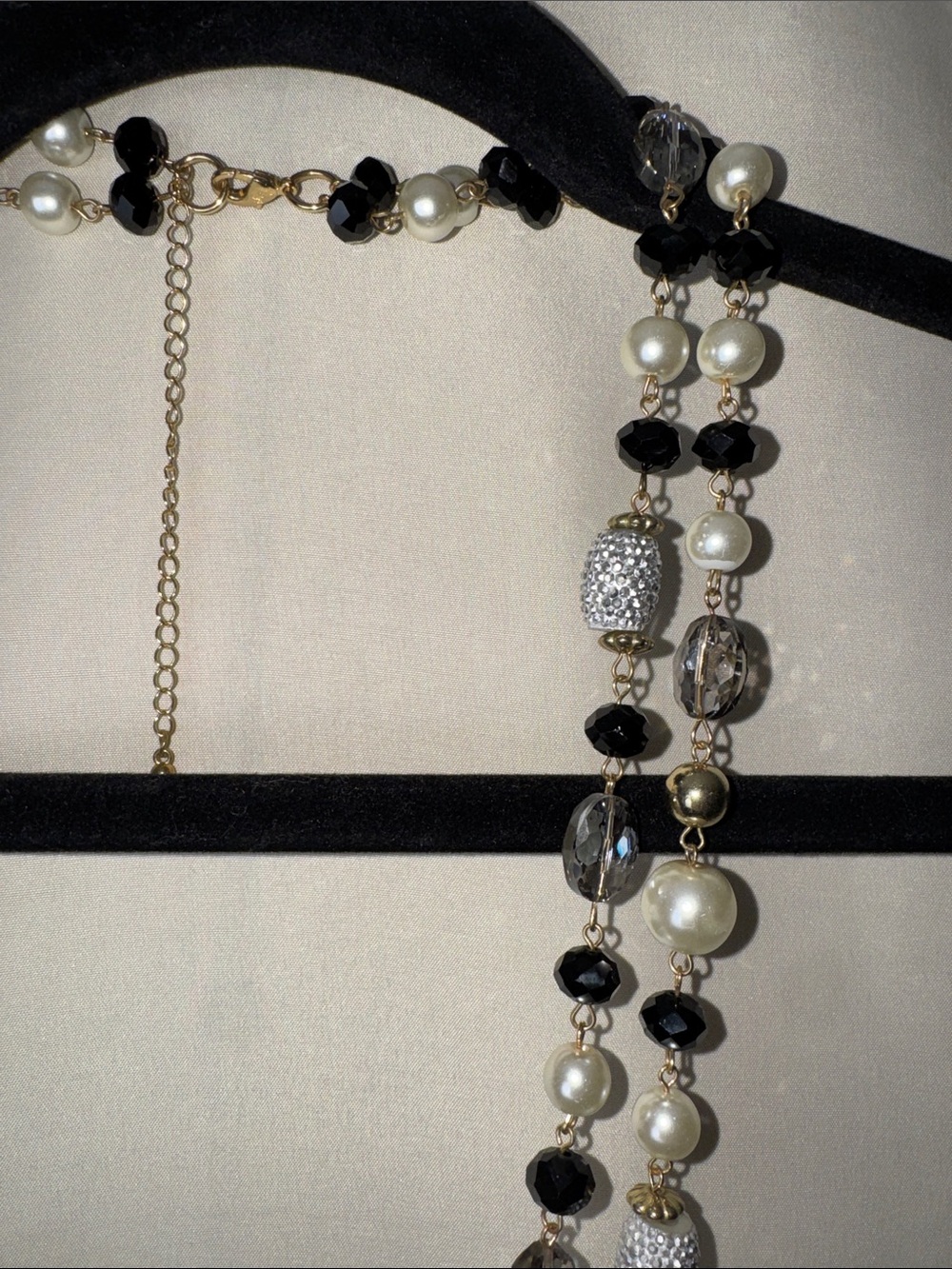 Two-Strand Pearl and Bead Necklace - Picture 3 of 9